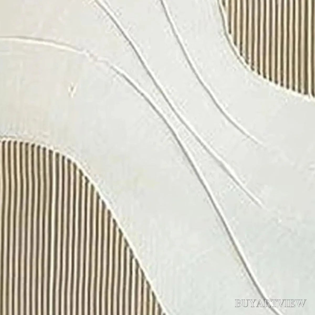 ARTOVITAS Textured White Lines Diptych – Minimalist Textured Painting Set of 2, Square - image 3