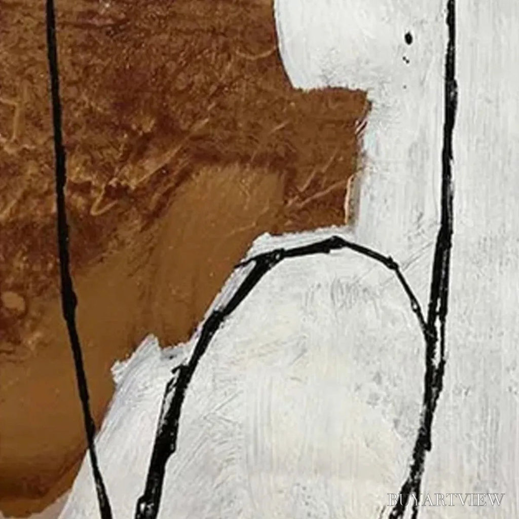 ARTOVITAS Brown & White Abstract Diptych – Abstract Painting Set of 2, Vertical - image 3
