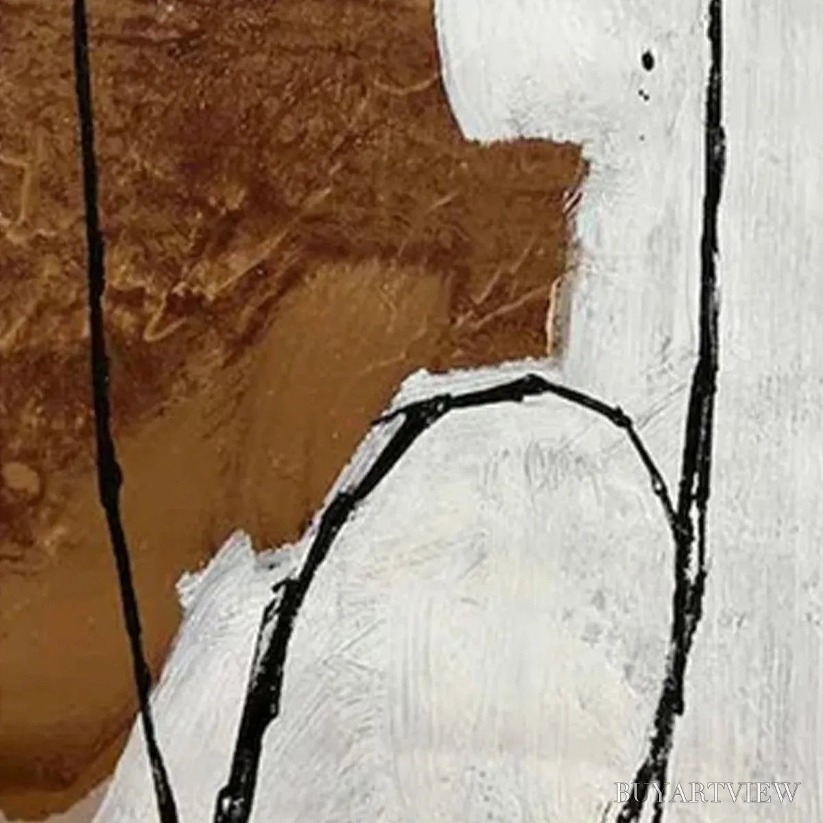 ARTOVITAS Brown & White Abstract Diptych – Abstract Painting Set of 2, Vertical - image 3