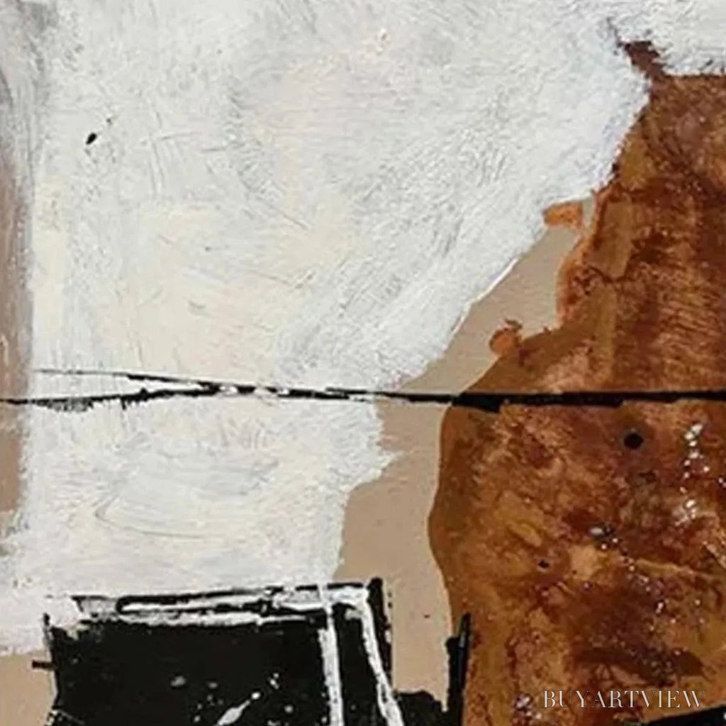 ARTOVITAS Brown & White Abstract Diptych – Abstract Painting Set of 2, Vertical - image 6
