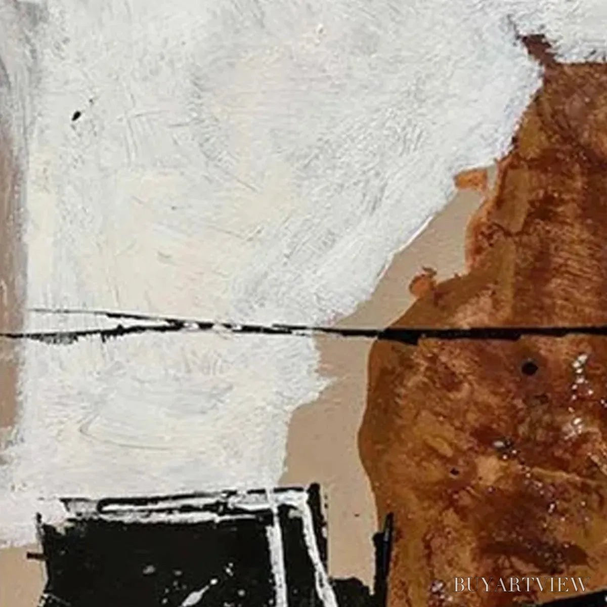 ARTOVITAS Brown & White Abstract Diptych – Abstract Painting Set of 2, Vertical - image 6