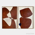 ARTOVITAS Brown Abstract Diptych – Abstract Painting Set of 2, Vertical - image 1