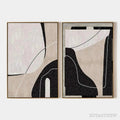 ARTOVITAS Abstract Minimalist Diptych – Abstract Painting Set of 2, Vertical - image 1