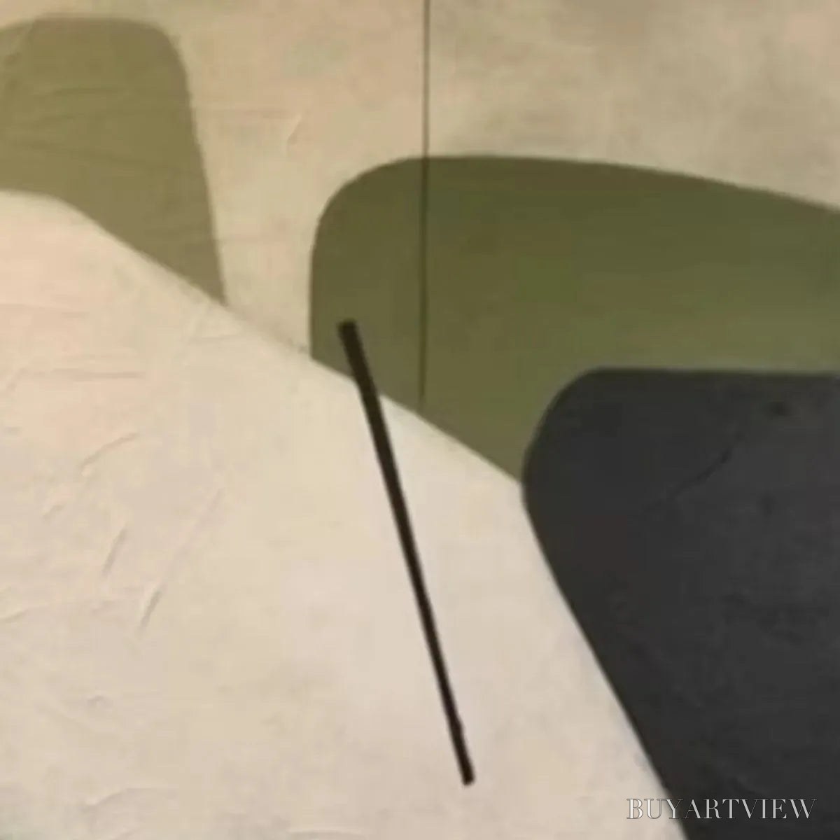 ARTOVITAS Minimalist Green Abstract – Modern Abstract Painting, Vertical - image 3