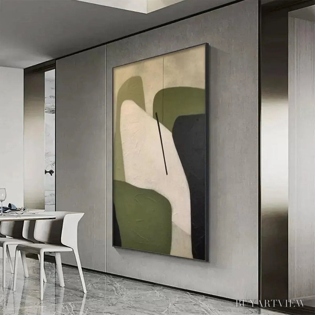 ARTOVITAS Minimalist Green Abstract – Modern Abstract Painting, Vertical - image 4