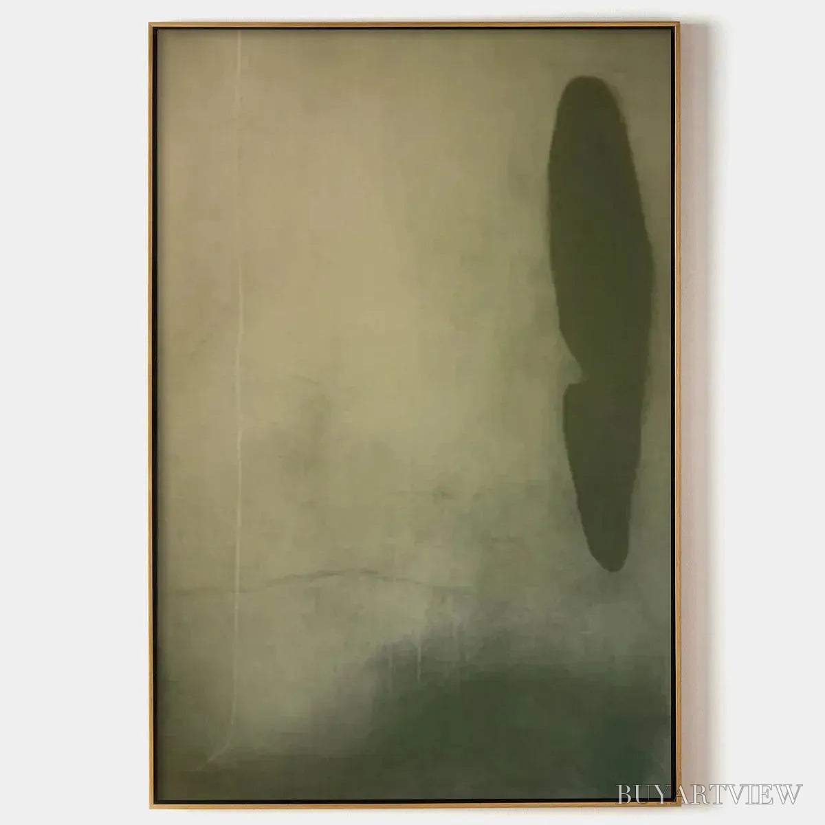 ARTOVITAS Olive Serenity – Minimalist Abstract Painting, Vertical - image 1