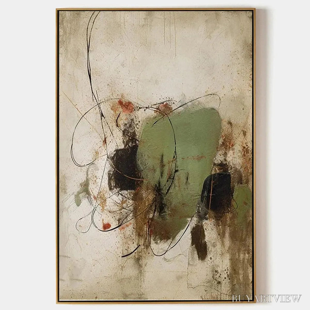 ARTOVITAS Sage Abstract – Minimalist Abstract Painting, Vertical - image 1