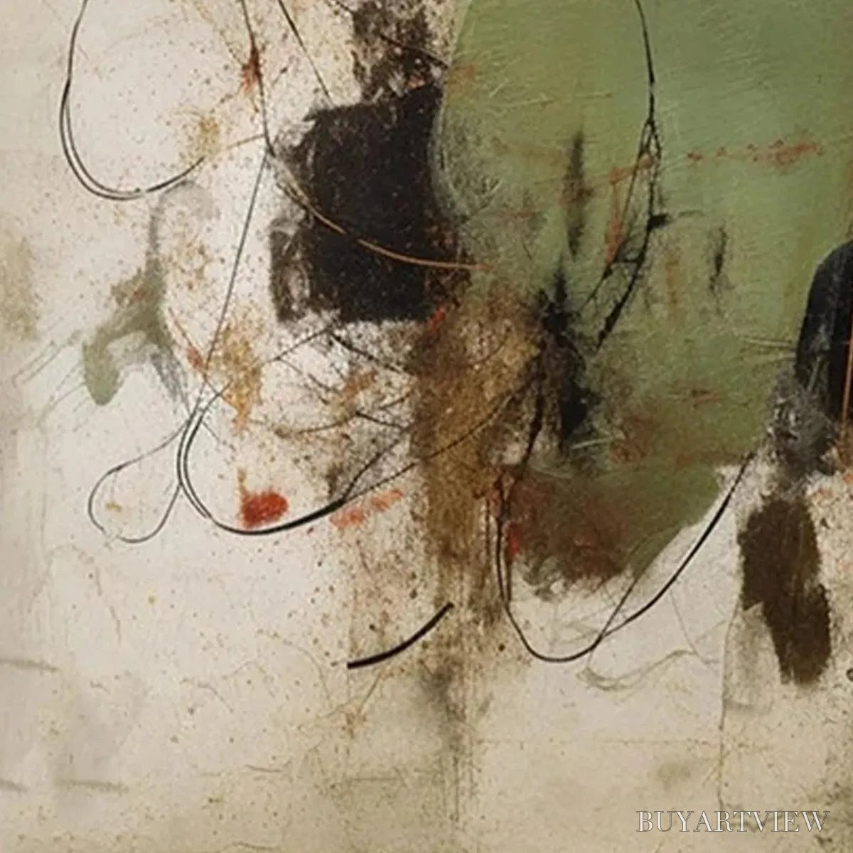 ARTOVITAS Sage Abstract – Minimalist Abstract Painting, Vertical - image 3