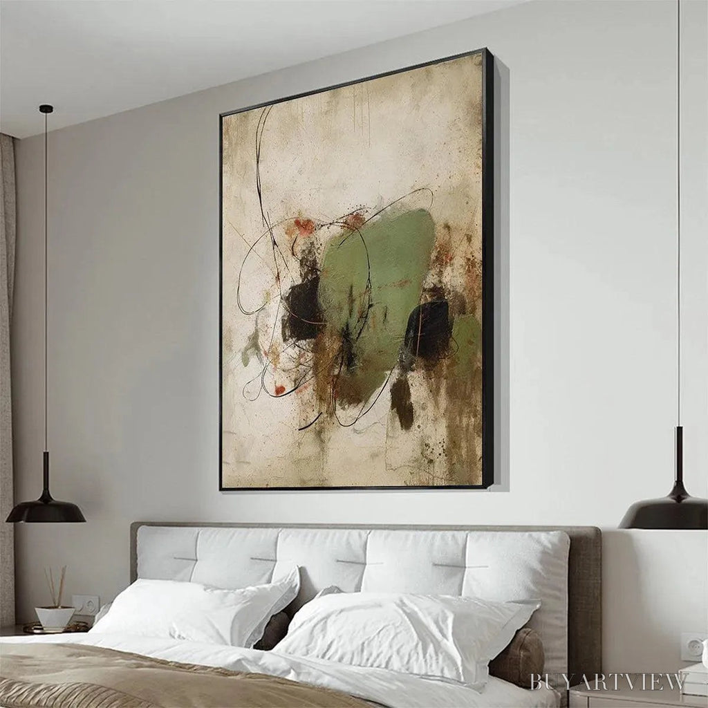 ARTOVITAS Sage Abstract – Minimalist Abstract Painting, Vertical - image 4