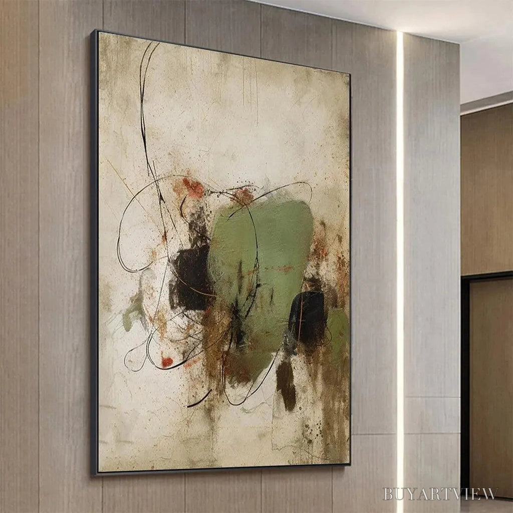 ARTOVITAS Sage Abstract – Minimalist Abstract Painting, Vertical - image 5