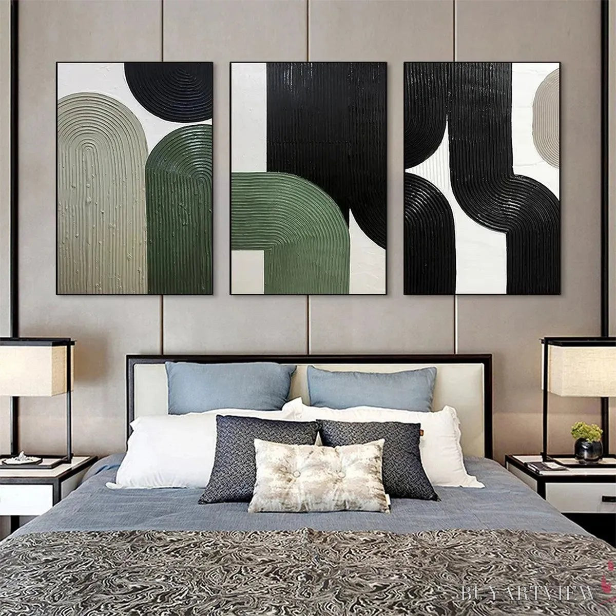 ARTOVITAS Arches Triptych – Minimalist Textured Abstract Painting Set of 3 - image 5