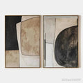 ARTOVITAS Abstract Geometric Diptych – Abstract Painting Set of 2, Vertical - image 1