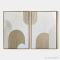 ARTOVITAS Beige Textured Arches Diptych – Textured Abstract Painting Set of 2, Vertical - image 1