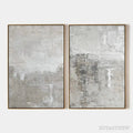 ARTOVITAS Grey Abstract Textured Diptych – Textured Abstract Painting Set of 2, Vertical - image 1