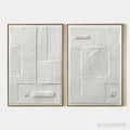 ARTOVITAS White Textured Vertical Diptych – Minimalist Textured Painting Set of 2, Vertical - image 1