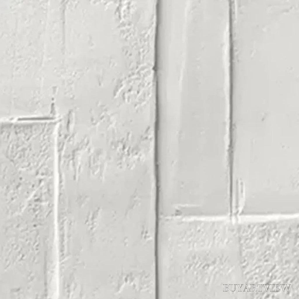 ARTOVITAS White Textured Vertical Diptych – Minimalist Textured Painting Set of 2, Vertical - image 3