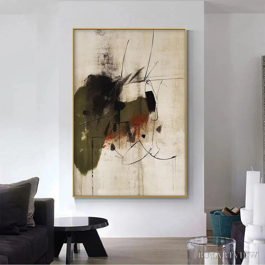 ARTOVITAS Untitled Abstract – Minimalist Abstract Painting, Vertical - image 2