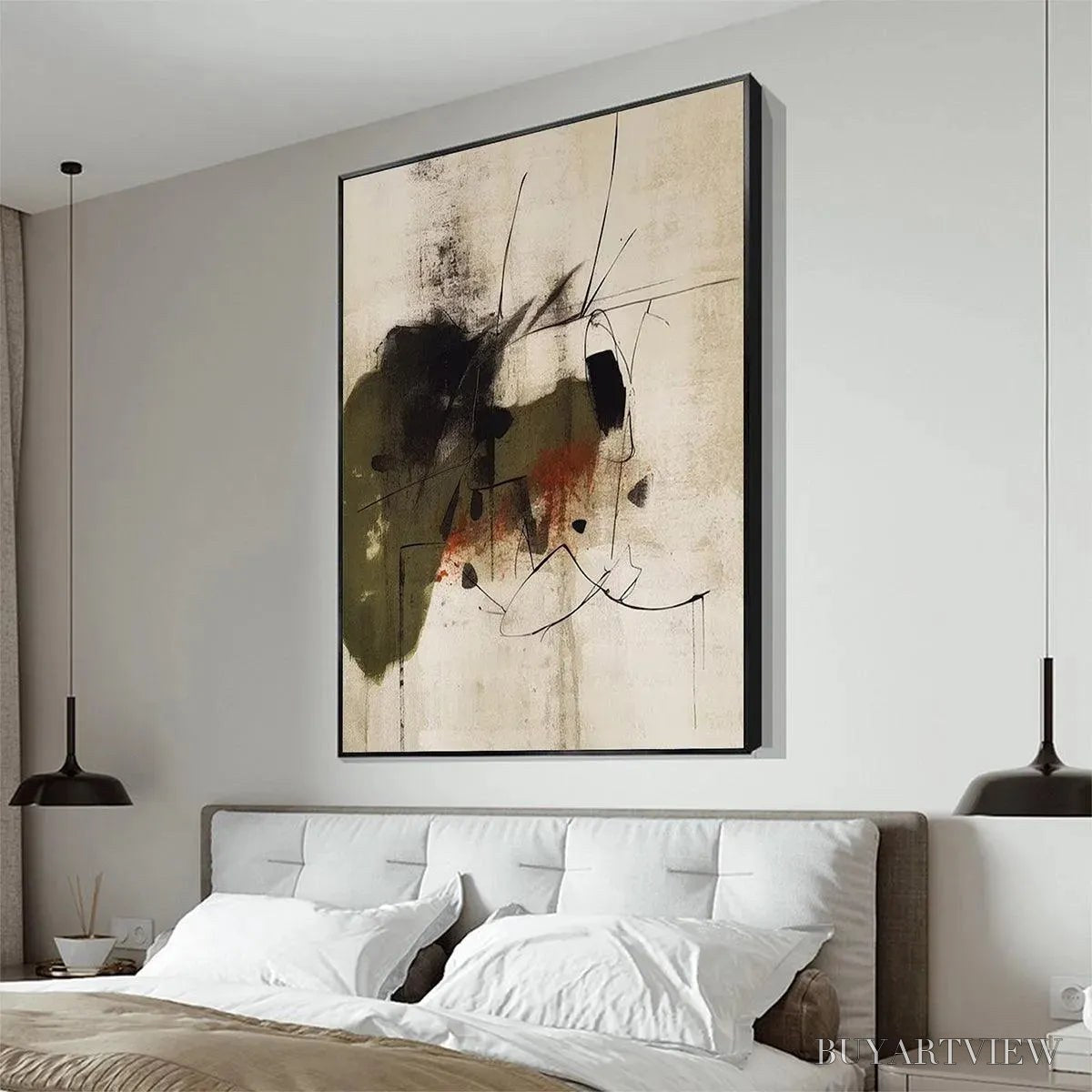 ARTOVITAS Untitled Abstract – Minimalist Abstract Painting, Vertical - image 6