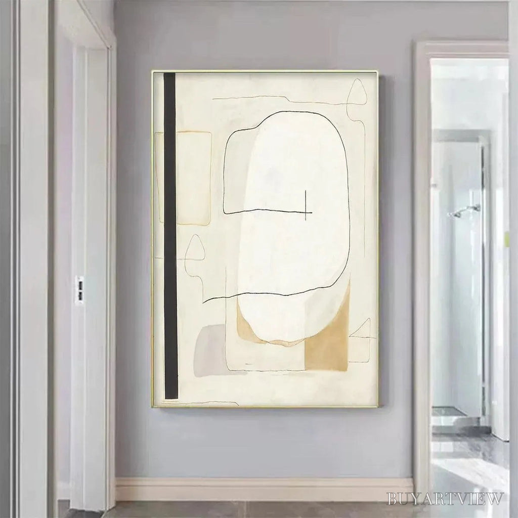 ARTOVITAS Minimalist Abstract – Neutral Abstract Painting, Square - image 2