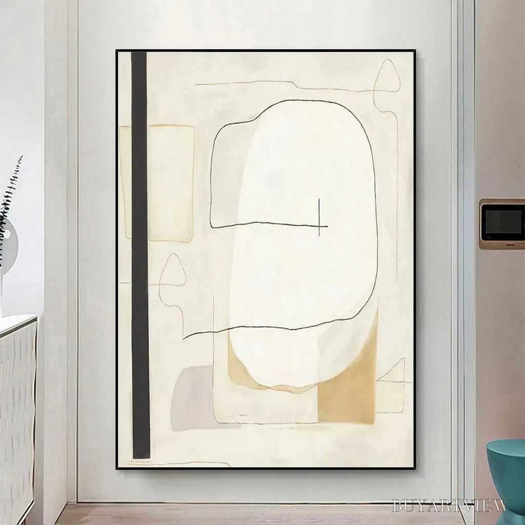 ARTOVITAS Minimalist Abstract – Neutral Abstract Painting, Square - image 4