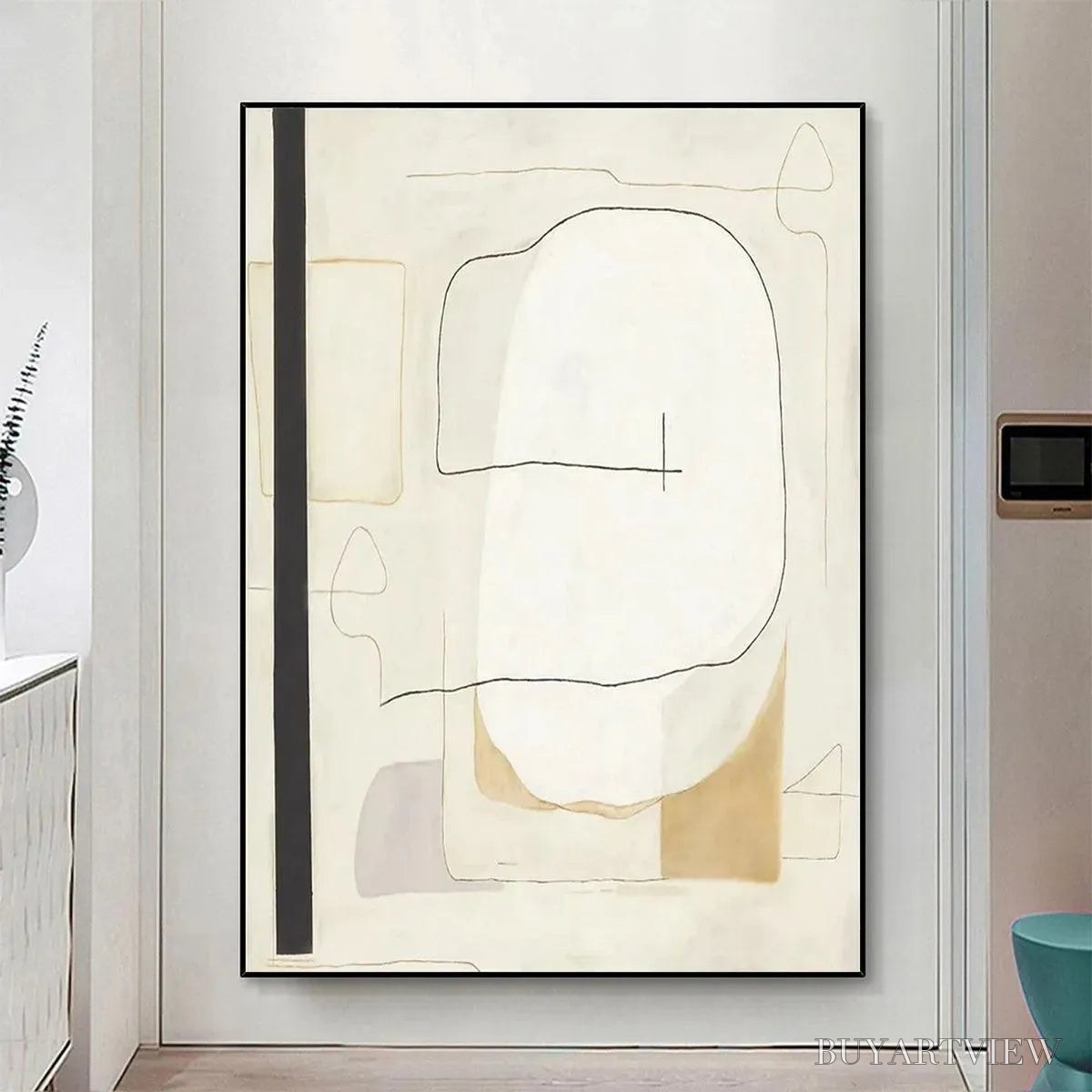 ARTOVITAS Minimalist Abstract – Neutral Abstract Painting, Square - image 4