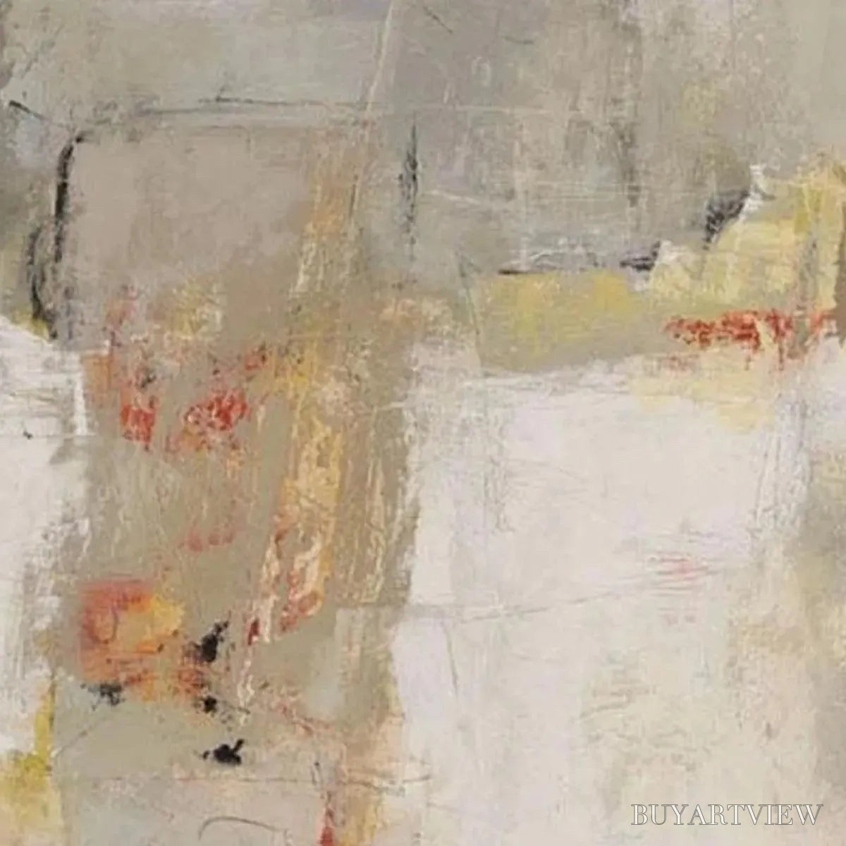 ARTOVITAS Neutral Abstraction – Minimalist Abstract Painting, Vertical - image 4