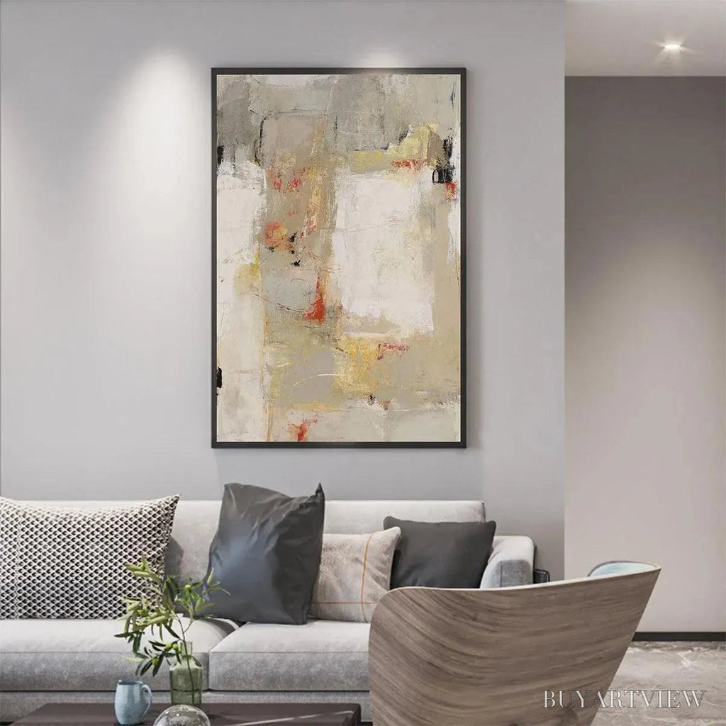 ARTOVITAS Neutral Abstraction – Minimalist Abstract Painting, Vertical - image 5