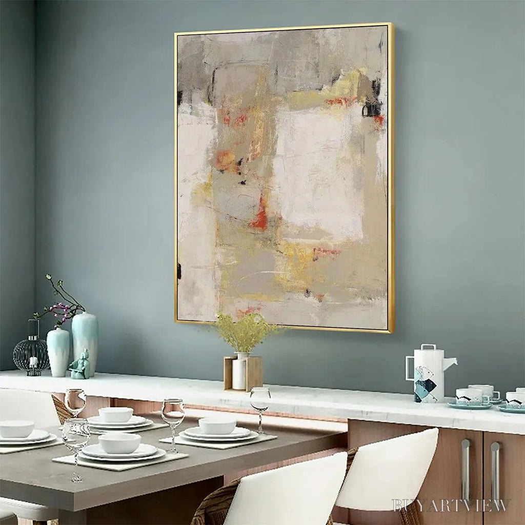 ARTOVITAS Neutral Abstraction – Minimalist Abstract Painting, Vertical - image 6
