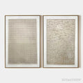 ARTOVITAS Textured Beige Grid Set – Minimalist Textured Painting Set of 2 - image 1