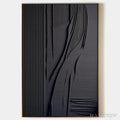 ARTOVITAS Black Textured Lines and Curves – Minimalist Textured Abstract Painting - image 1