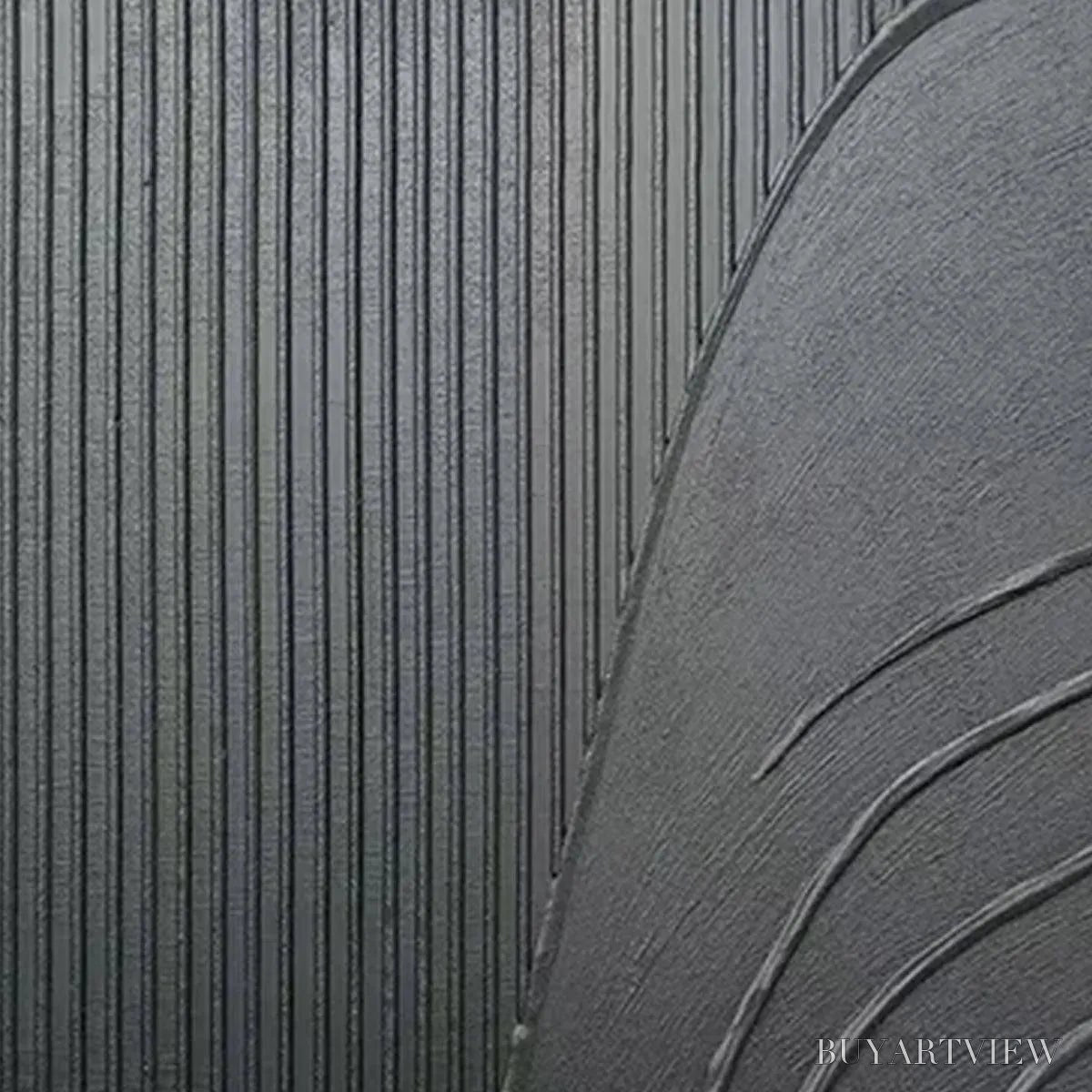 ARTOVITAS Black Textured Curves – Minimalist Textured Abstract Painting - image 4
