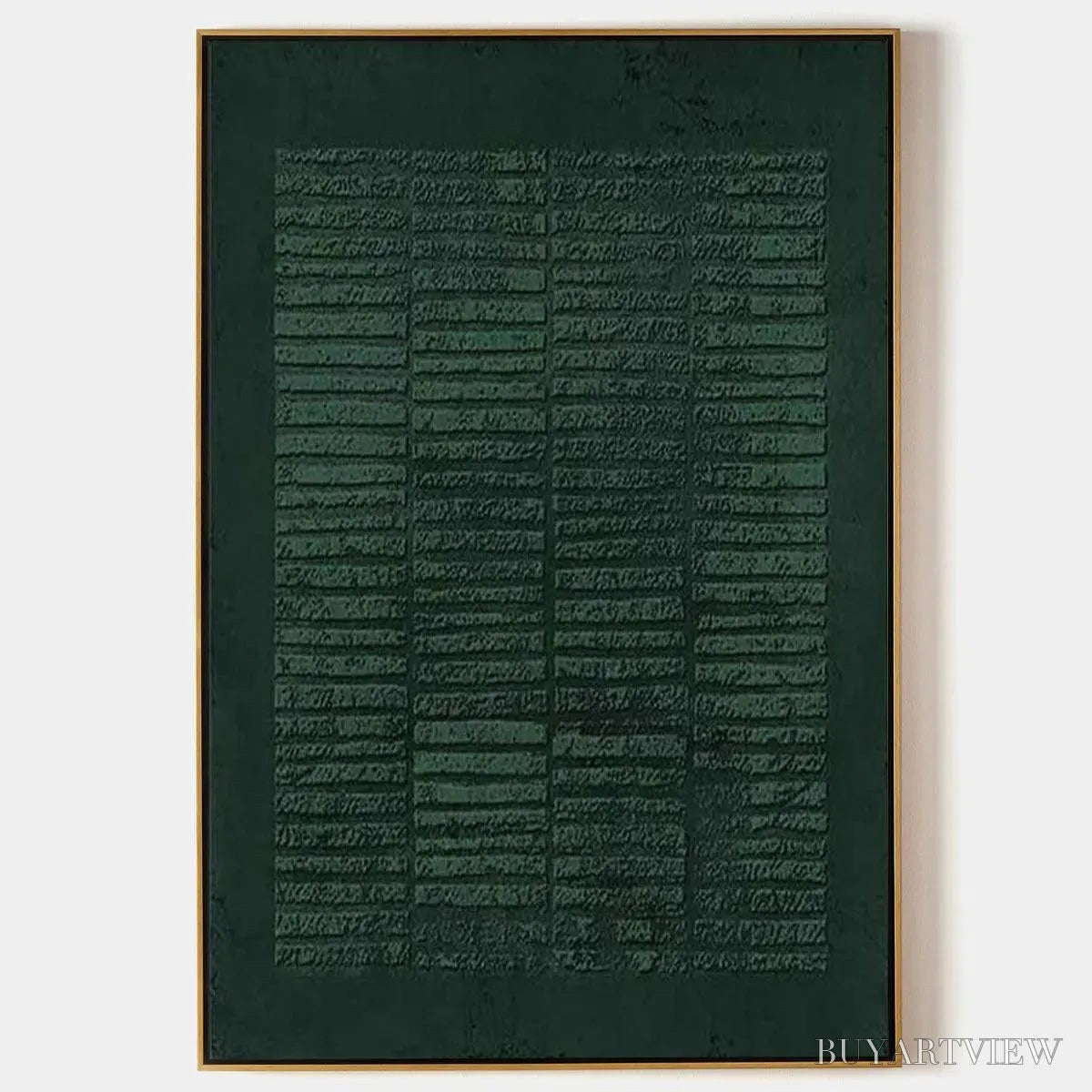 ARTOVITAS Dark Green Textured Grid – Minimalist Textured Painting - image 1