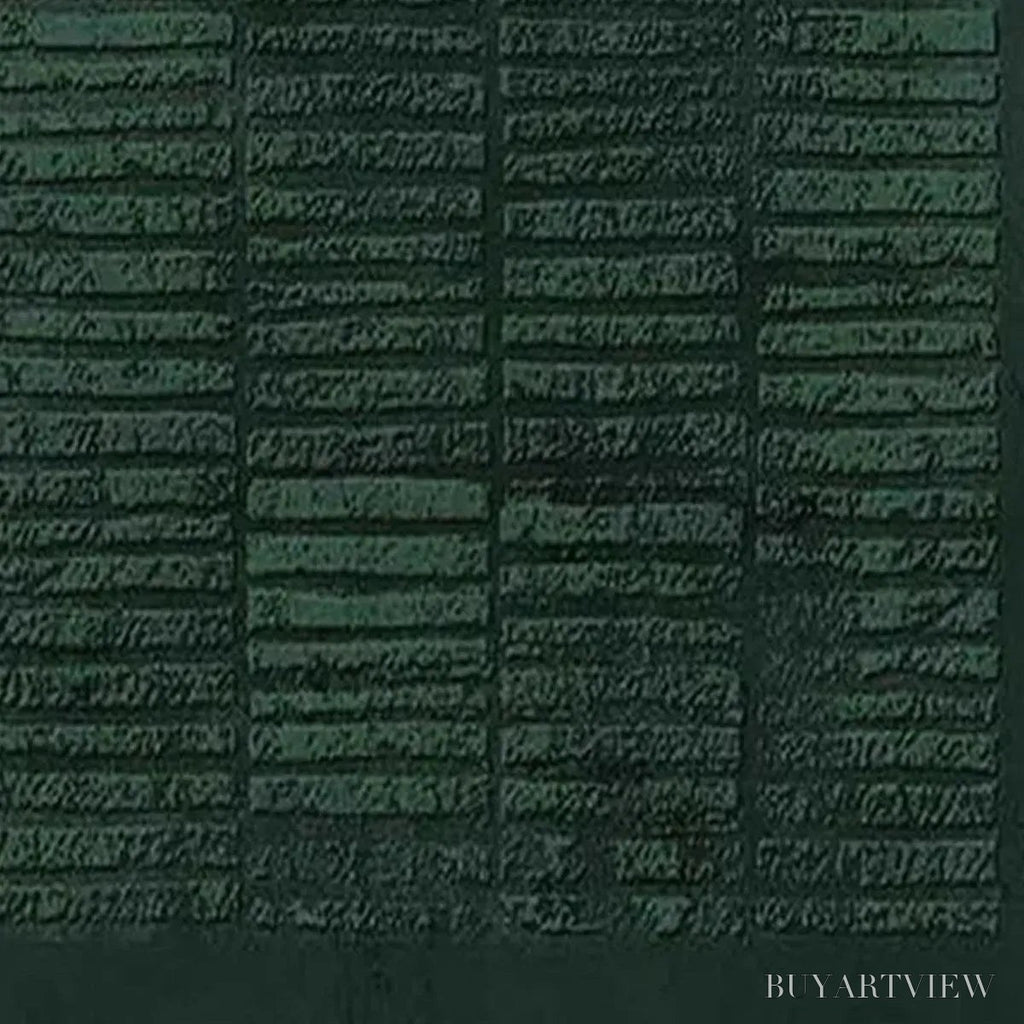 ARTOVITAS Dark Green Textured Grid – Minimalist Textured Painting - image 5