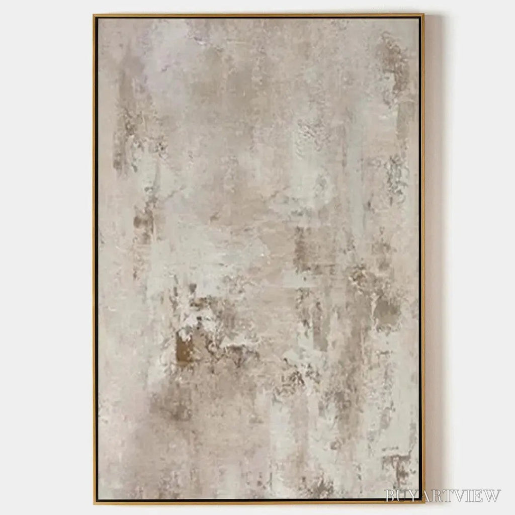 ARTOVITAS Textured Beige Abstract – Minimalist Textured Painting - image 1
