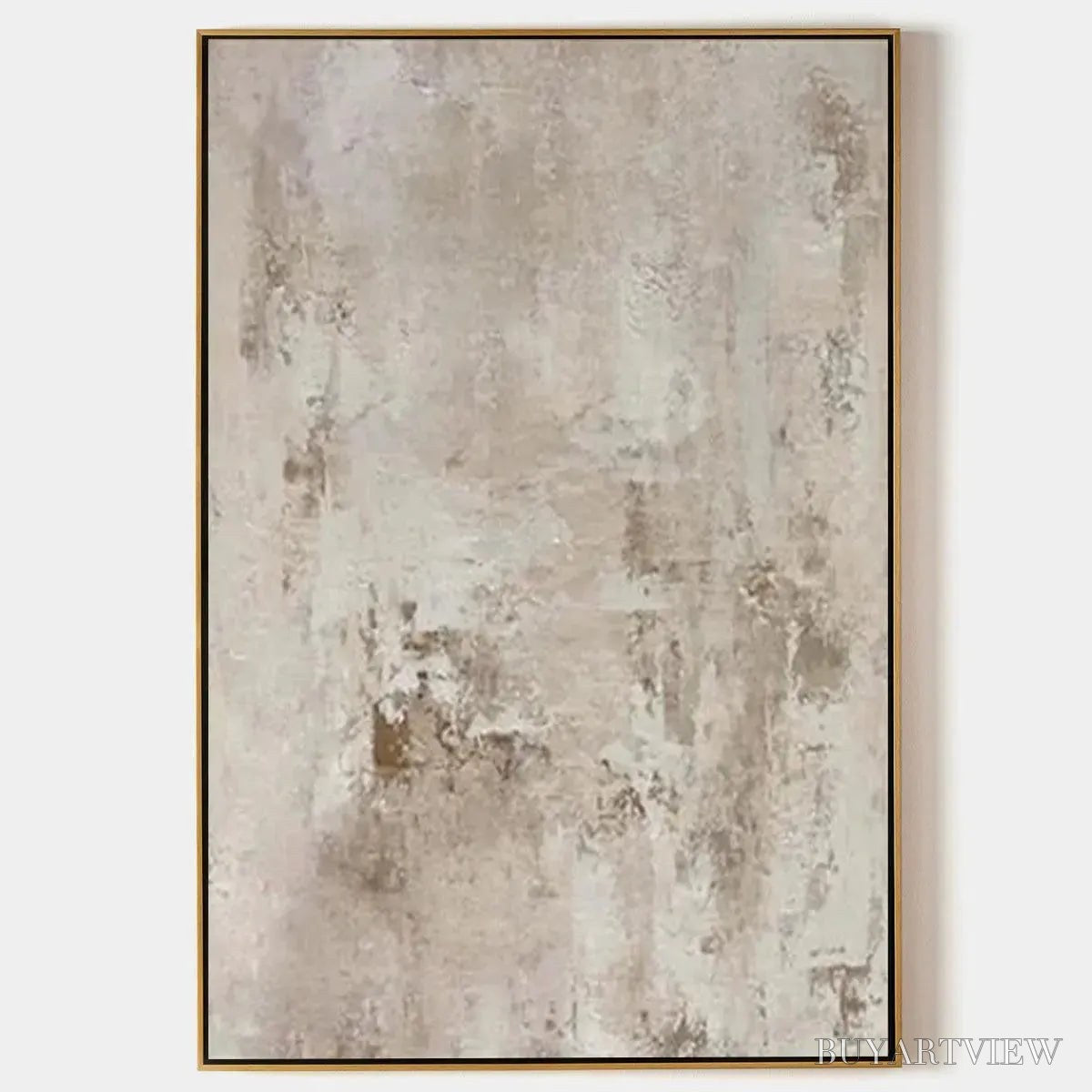 ARTOVITAS Textured Beige Abstract – Minimalist Textured Painting - image 1