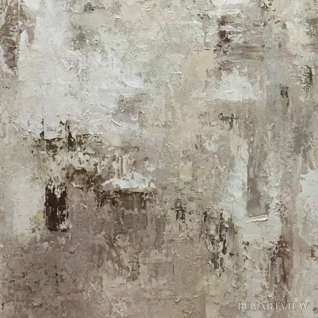 ARTOVITAS Textured Beige Abstract – Minimalist Textured Painting - image 3