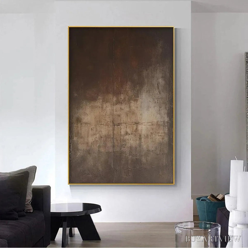ARTOVITAS Dark Brown Textured Abstract – Minimalist Textured Painting - image 5