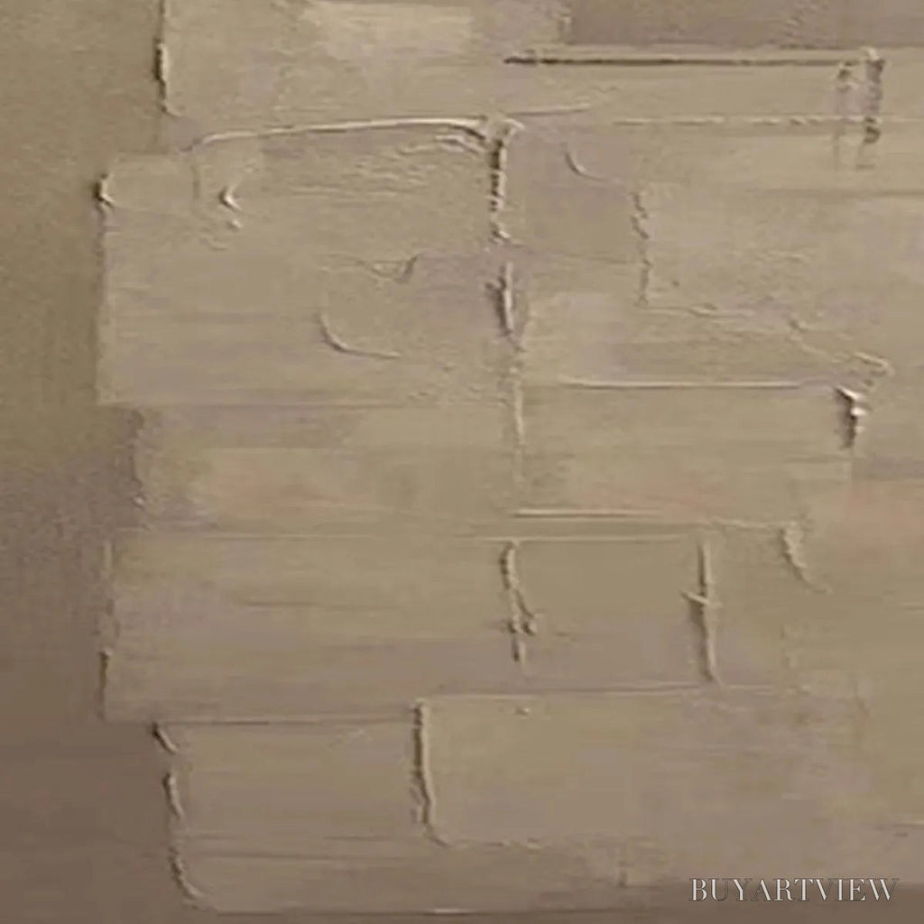 ARTOVITAS Textured Taupe Abstract – Minimalist Textured Painting - image 3