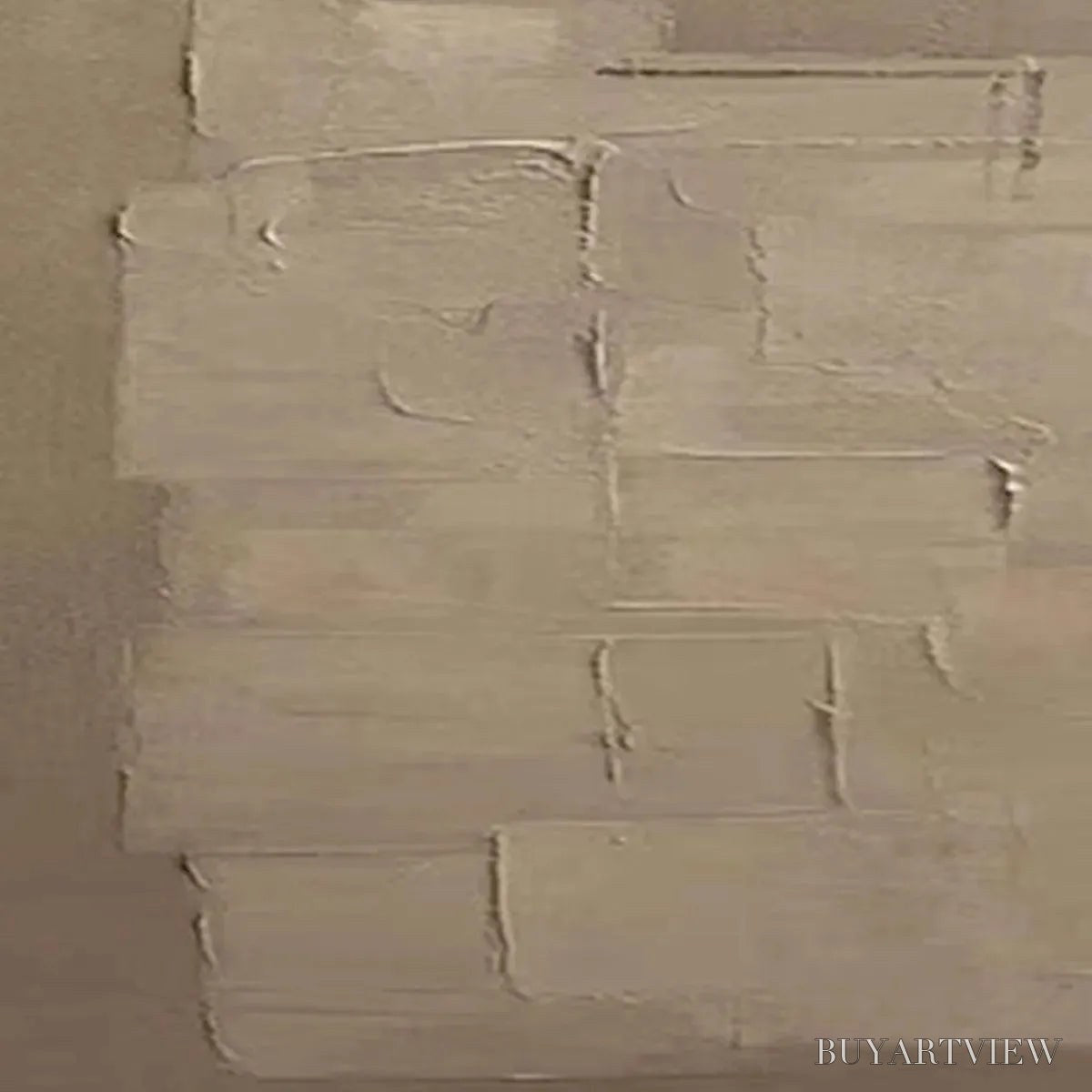 ARTOVITAS Textured Taupe Abstract – Minimalist Textured Painting - image 3