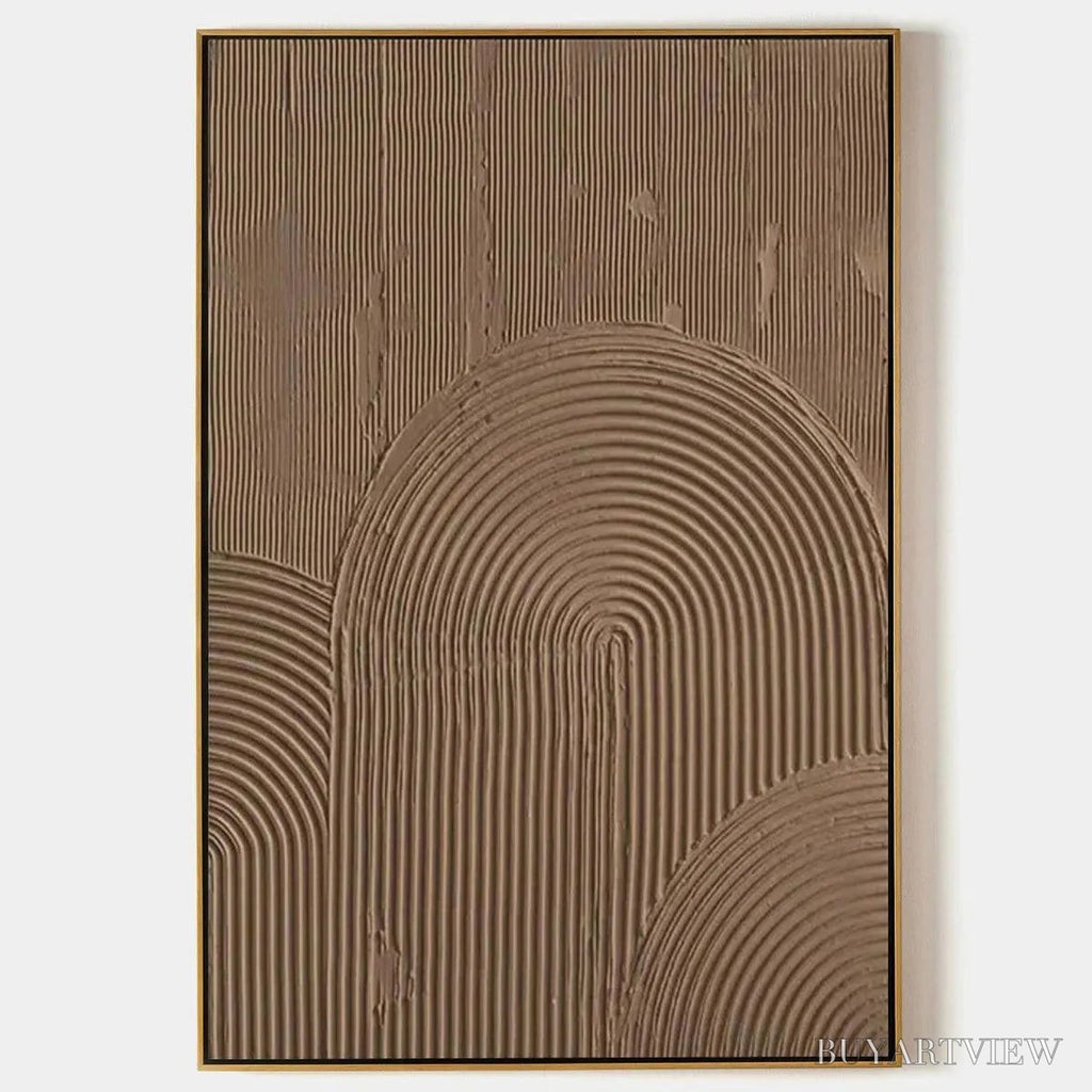 ARTOVITAS Brown Textured Arch – Textured Abstract Painting in Brown - image 1