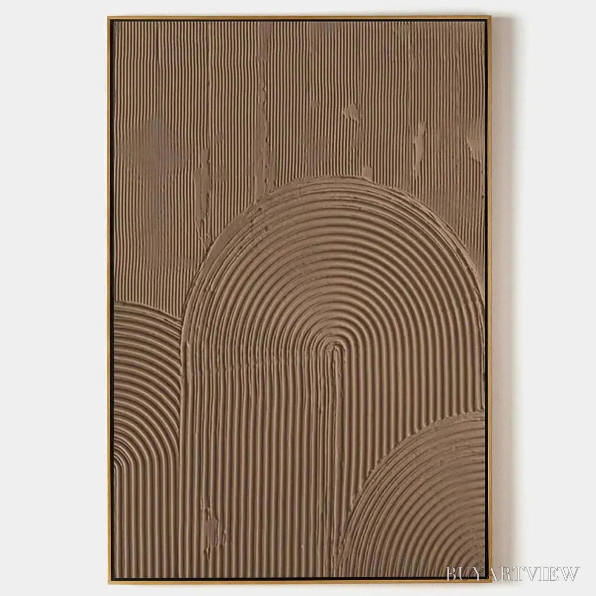 ARTOVITAS Brown Textured Arch – Textured Abstract Painting in Brown - image 1