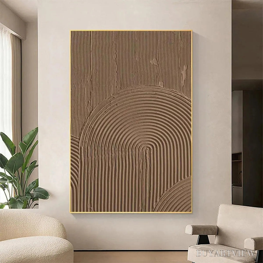 ARTOVITAS Brown Textured Arch – Textured Abstract Painting in Brown - image 2