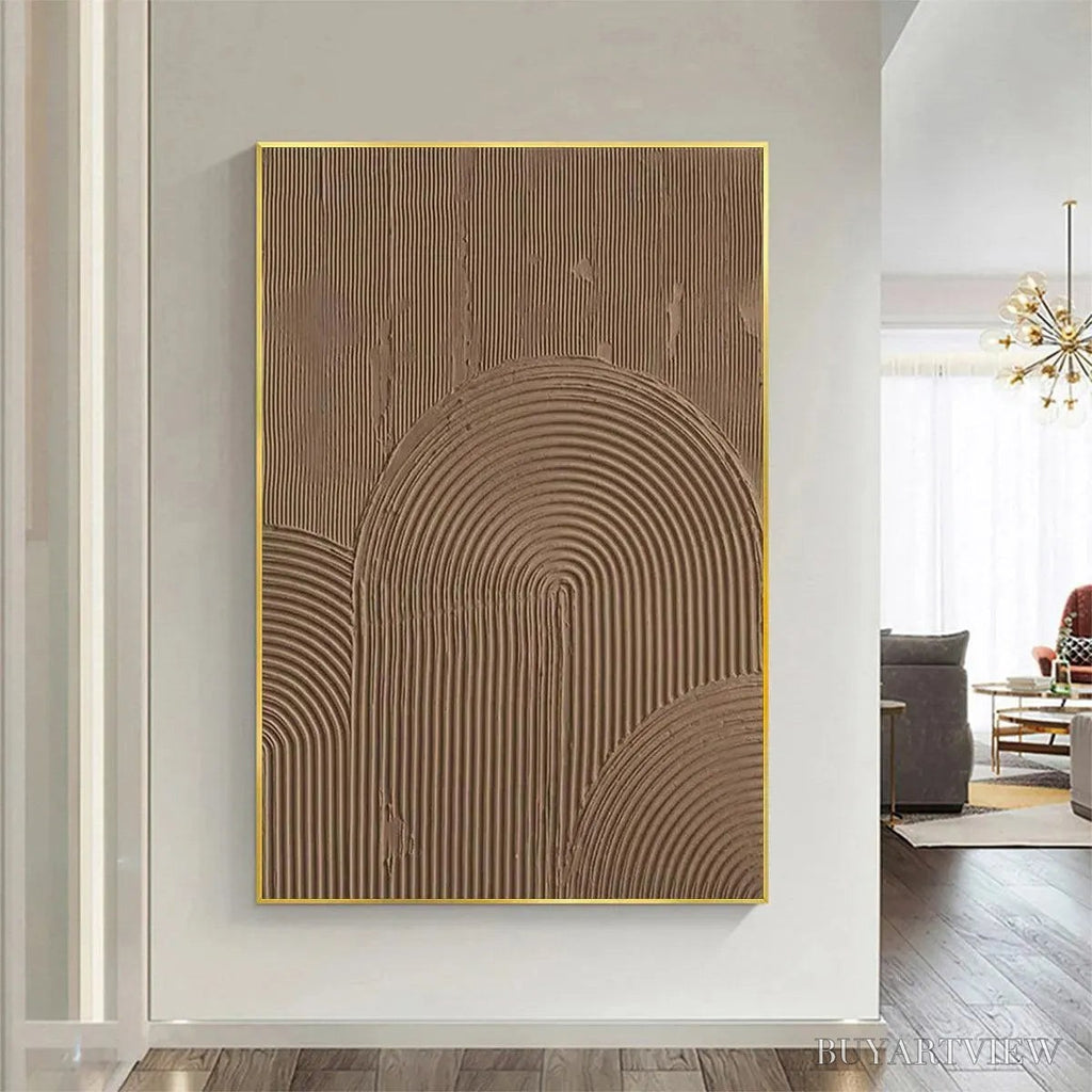 ARTOVITAS Brown Textured Arch – Textured Abstract Painting in Brown - image 4