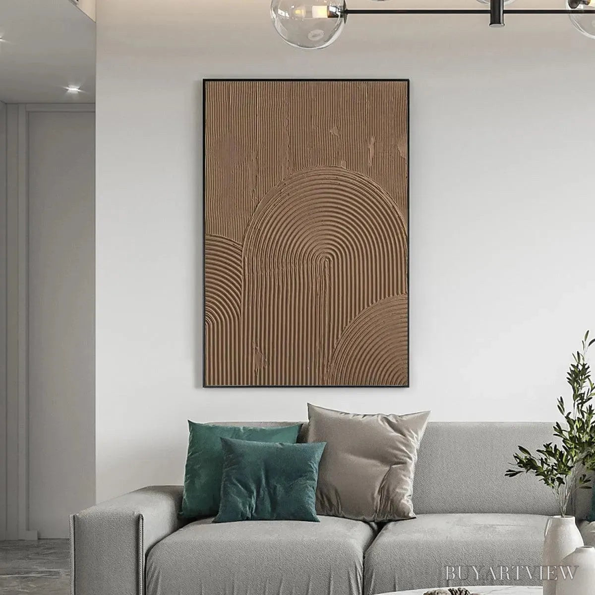 ARTOVITAS Brown Textured Arch – Textured Abstract Painting in Brown - image 5