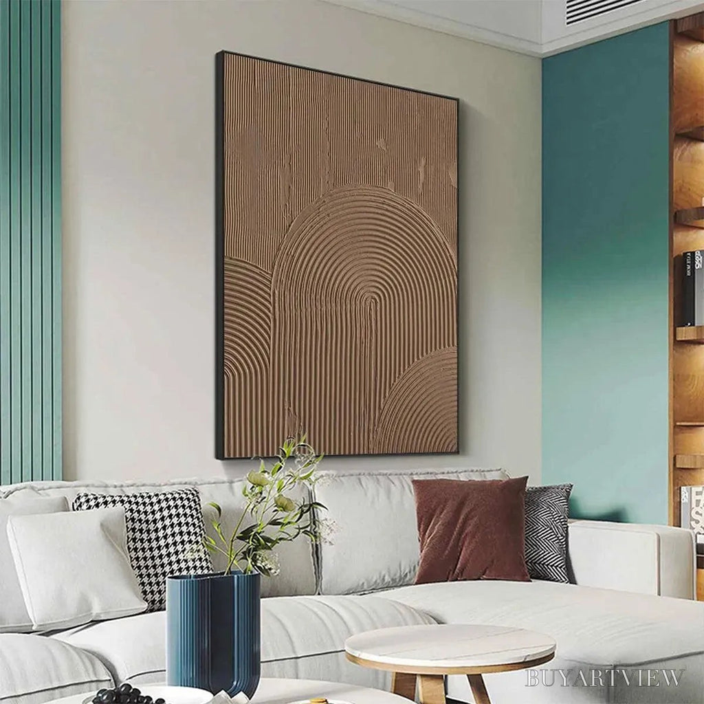 ARTOVITAS Brown Textured Arch – Textured Abstract Painting in Brown - image 6