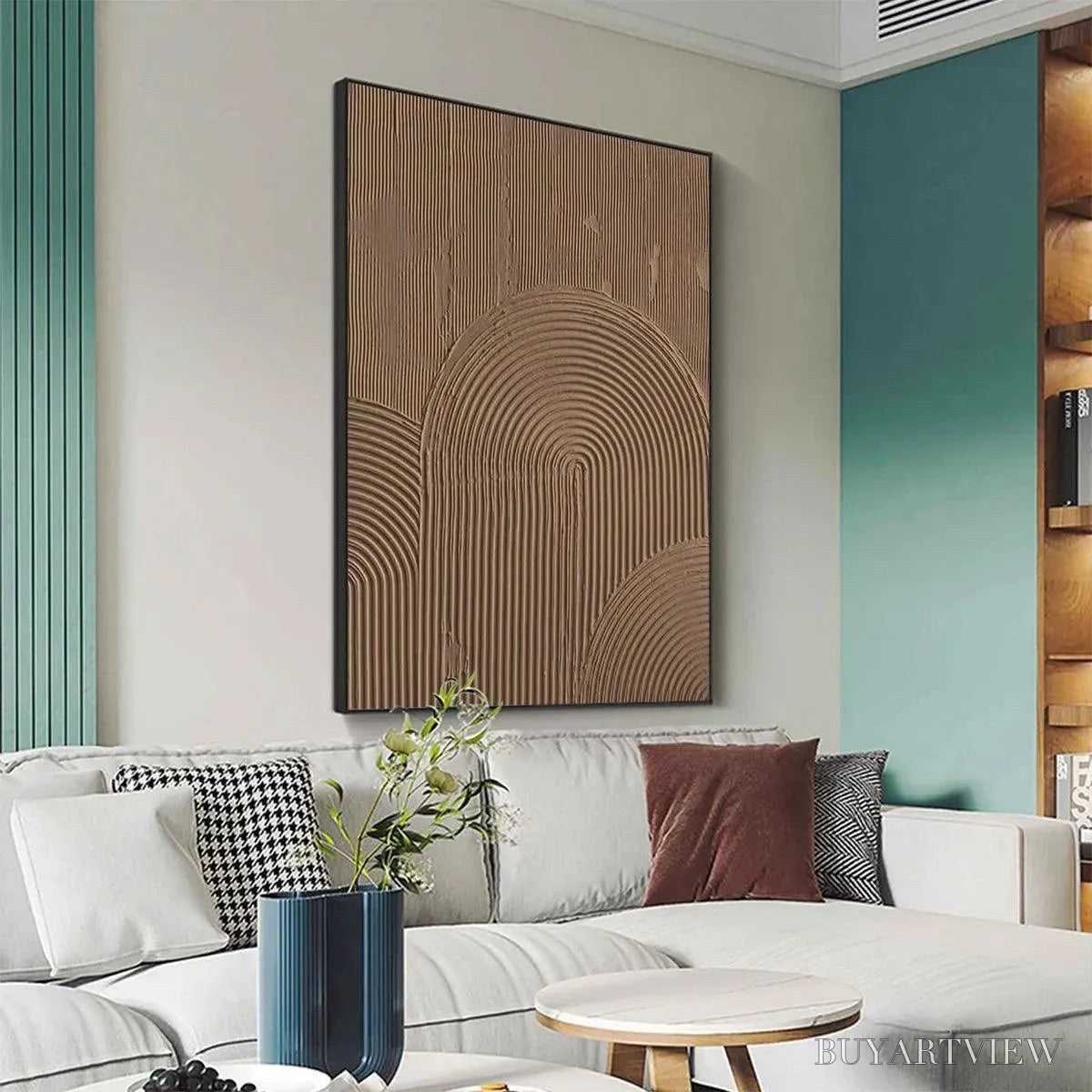 ARTOVITAS Brown Textured Arch – Textured Abstract Painting in Brown - image 6