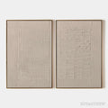 ARTOVITAS Textured Grid Duo – Set of 2 Textured Abstract Paintings in Beige - image 1