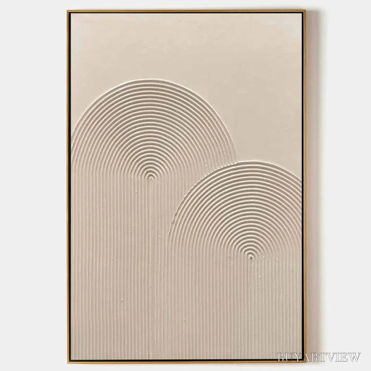 ARTOVITAS Textured Rainbow – Minimalist Textured Painting in Beige - image 1