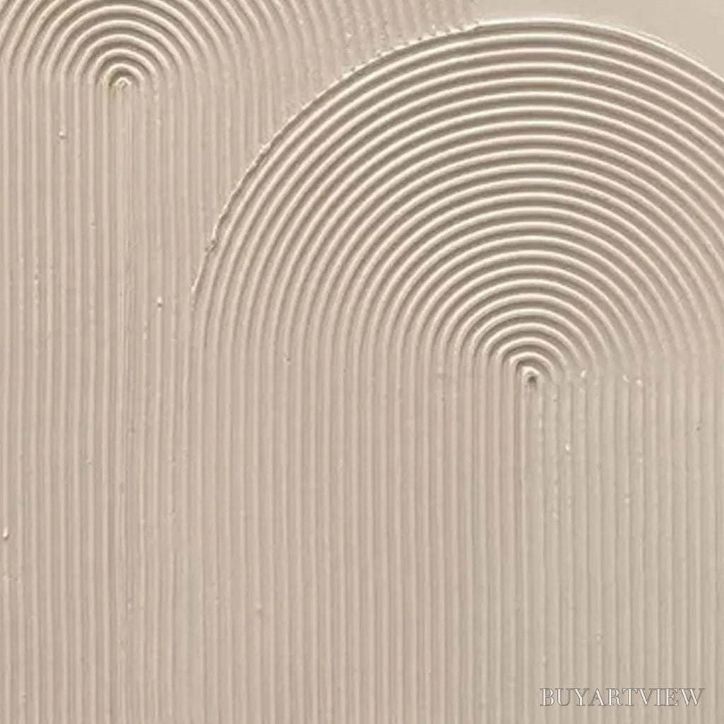 ARTOVITAS Textured Rainbow – Minimalist Textured Painting in Beige - image 3