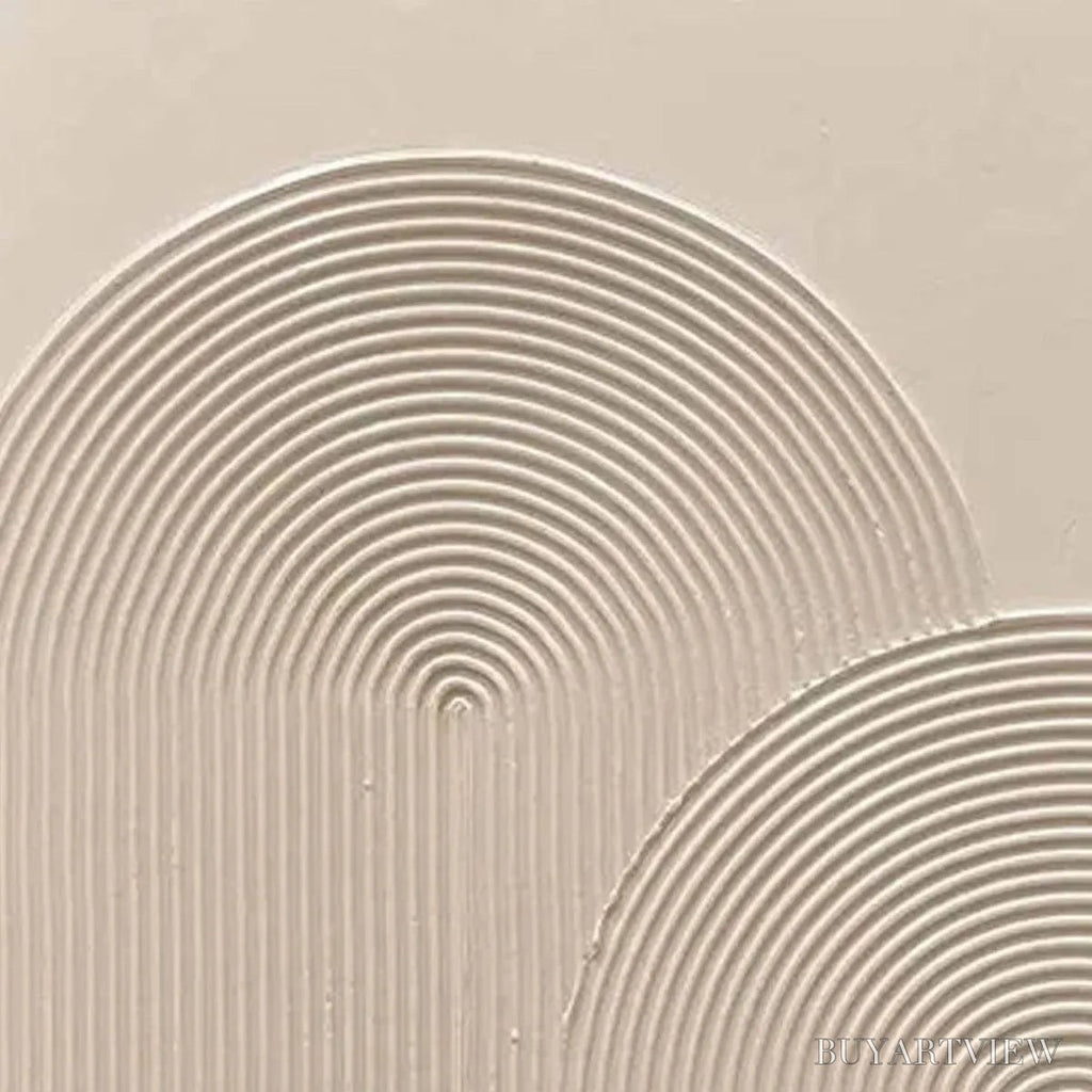 ARTOVITAS Textured Rainbow – Minimalist Textured Painting in Beige - image 6